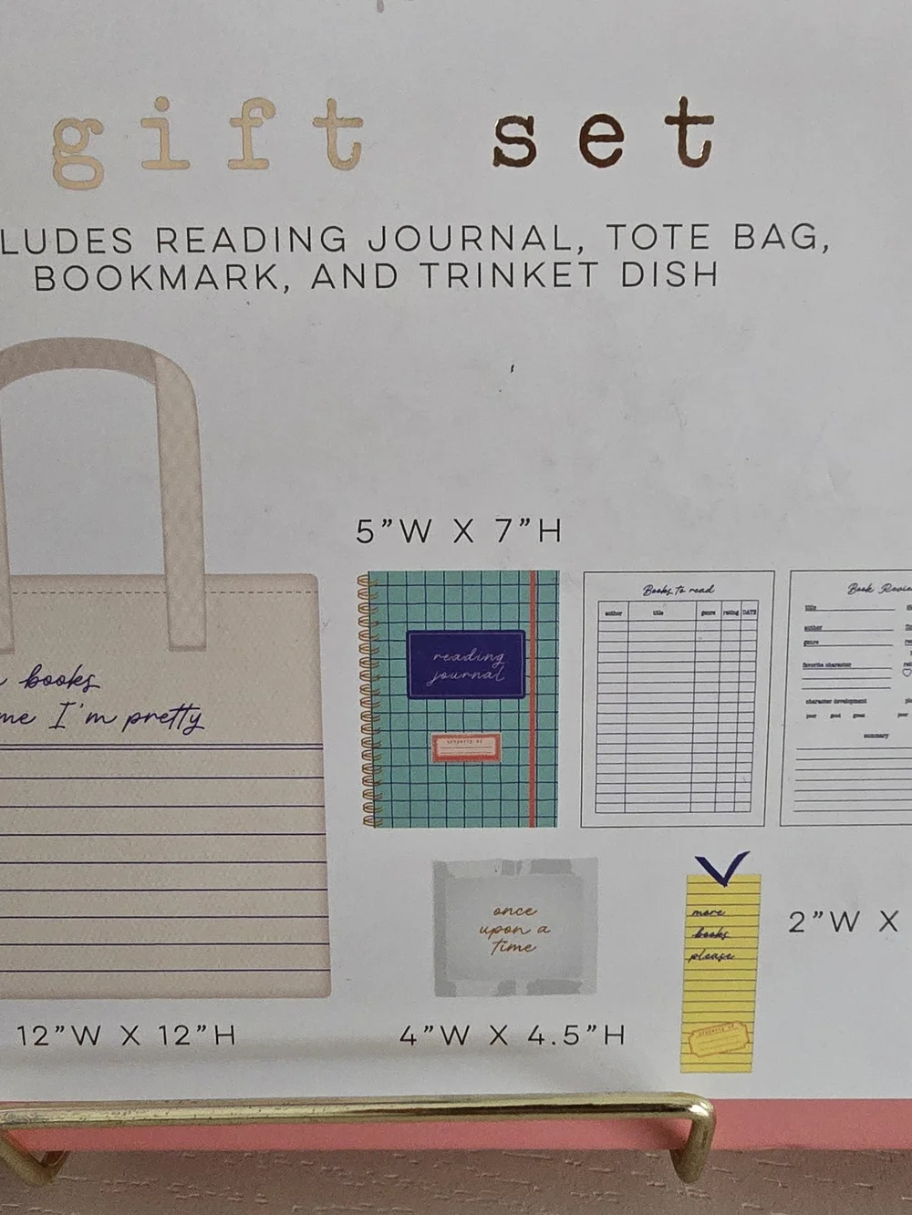 Reading Journal Gift Set in Mint Or Pink